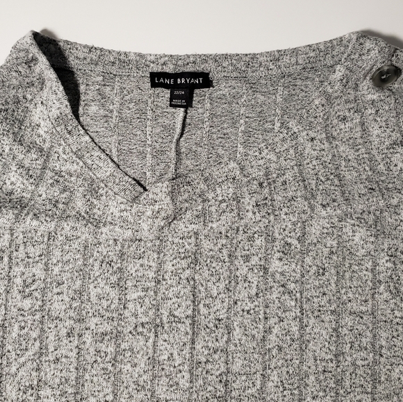 Lane Bryant Mottled Grey Ribbed Sweater Size 22 / 24 - Picture 3 of 6